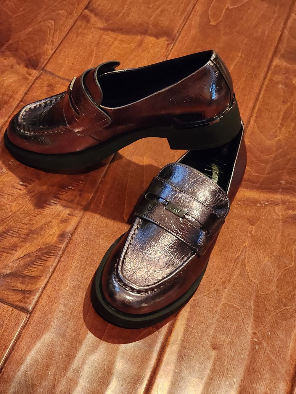 DKNY Metallic Brown Penny Loafers for Women